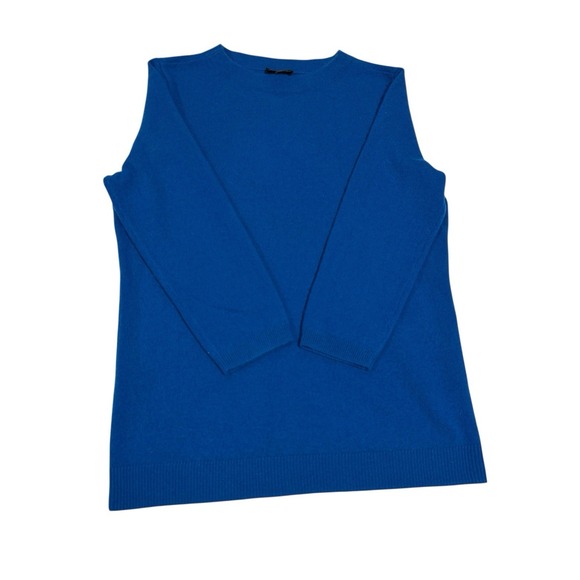 Talbots Sweaters - NWT Talbots Petite 100% Cashmere Blue Crew Neck Pullover Sweater PM ECU‎
